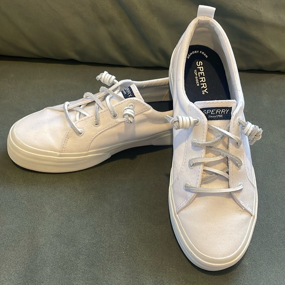 Sperry Shoes - Sperry White Canvas Slip On Top Siders Sz 9.5